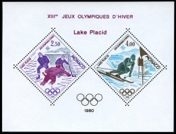 MONACO 1419/20 , 1980, Olympische Winterspiele, Sonderdruck Als Block, Pracht, Mi. 220.- - Andere & Zonder Classificatie