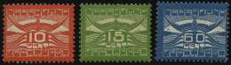 NIEDERLANDE 102-4 , 1921, Flugpost, Falzrest, Prachtsatz - Nuovi