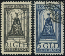 NIEDERLANDE 132/3 O, 1923, 2.50 Und 5 G. 25 Jahre Regentschaft, 2 Prachtwerte, Mi. 450.- - Autres & Non Classés