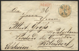 ÖSTERREICH 34 BRIEF, 1863, 15 Kr. Braun Mit Blauem K1 WIEN Auf Recobrief Nach Schlesien, Pracht - Gebruikt