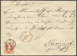 ÖSTERREICH 37/8II BRIEF, 1875, 5 Kr. Rot Und 10 Kr. Blau (rückseitig), Feiner Druck, Auf Brief Aus BRÜNN, Roter Nebenste - Oblitérés