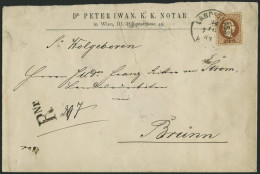 ÖSTERREICH 39II,46 BRIEF, Mischfrankatur: 1883, 15 Kr. Braun, Feiner Druck Und Rückseitiges Reco-Porto 5 Kr. Doppeladler - Gebraucht