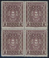 ÖSTERREICH 1918-1938 406AI VB , 1923, 3000 Kr. Dunkelbraunkarmin, Gezähnt L 121/2, Im Viererblock, Postfrisch Pracht, Mi - Autres & Non Classés