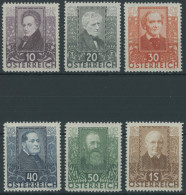 ÖSTERREICH 1918-1938 524-29 , 1931, Dichter, Postfrischer Prachtsatz, Mi. 220.- - Otros & Sin Clasificación