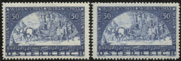 ÖSTERREICH 1918-1938 555/6A , 1933, 50 G. WIPA, Beide Papiere, Postfrisch, 2 Prachtwerte, Mi. 1000.- - Sonstige & Ohne Zuordnung