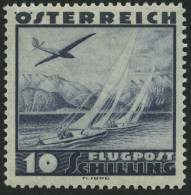 ÖSTERREICH 612 , 1935, 10 S. Flugzeug über Landschaften, Falzrest, Pracht - Autres & Non Classés