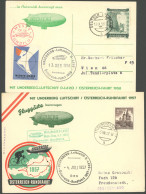 SONDERFLÜGE 1957/8, Unterberg-Luftschiff D-LAVO, Illustrierter Sonderflugbrief Und Karte, Etwas Bügig Sonst Pracht - Other & Unclassified