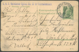 GANZSACHEN 1907, 5 H. Ganzsachenkarte Mit K1 THERESIENSTADT TEREZIN Und L1 K.u.K. Garnisons-Spital No. 13 In Theresienst - Andere & Zonder Classificatie