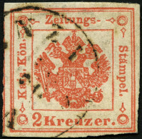 LOMBARDEI UND VENETIEN Z 2 O, Zeitungsmarken: 1859, 2 Kr. Rot, Pracht, Mi. 70.- - Lombardo-Vénétie