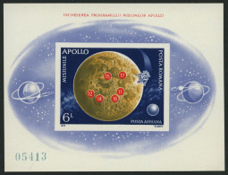 RUMÄNIEN Bl. 103 , 1972, Block Apolloprogramm, Pracht, Mi. 80.- - Blocks & Sheetlets