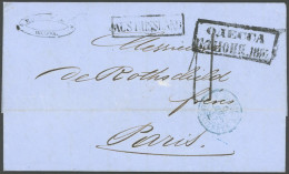 RUSSLAND 1857, R2 ODESSA Und L1 PORTO Auf Kabinettbrief Mit R1 Aus Russland Nach Paris - Sonstige & Ohne Zuordnung