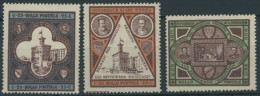 SAN MARINO 23-25 , 1894, Regierungsgebäude, Falzrest, Prachtsatz, Mi. 70.- - Altri & Non Classificati