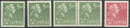 SCHWEDEN 277/8 , 1940, Bellmann, Postfrischer Prachtsatz (4 Werte Incl. Paar 277DII/Dr) - Sonstige & Ohne Zuordnung