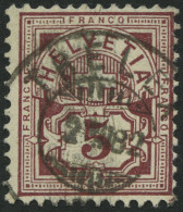 SCHWEIZ BUNDESPOST 46 O, 1882, 5 C. Lilabraun, Pracht, Mi. 120.- - Used Stamps