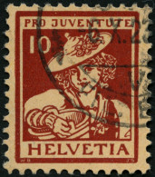 SCHWEIZ BUNDESPOST 132 O, 1916, 10 C. Pro Juventute, Pracht, Mi. 90.- - Used Stamps