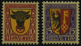 SCHWEIZ BUNDESPOST 143/4 , 1918, Pro Juventute, Postfrisch, Pracht, Mi. 60.- - Oblitérés