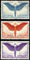 SCHWEIZ BUNDESPOST 189-91x O, 1924, Flugpost, Gewöhnliches Papier, Prachtsatz, Mi. 170.- - Oblitérés