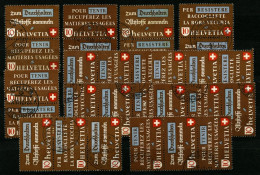 SCHWEIZ BUNDESPOST SZd 1-11 O, 1942, Altstoffsammmlung, 11 Senkrechte Zusammendrucke Komplett, Pracht, Mi. 449.- - Used Stamps