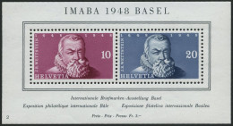 SCHWEIZ BUNDESPOST Bl. 13 , 1948, Block IMABA, Pracht, Mi. 90.- - Blocks & Sheetlets & Panes