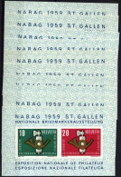 SCHWEIZ BUNDESPOST Bl. 16 , 1959, Block NABAG, 10x, Pracht, Mi. 160.- - Blocks & Kleinbögen