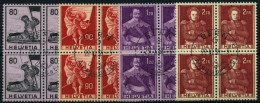SCHWEIZ BUNDESPOST 683-86 VB O, 1958, Historische Darstellungen In Viererblocks Mit Zentrischen Ersttagsstempeln, Pracht - Used Stamps