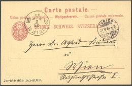 GANZSACHEN 1884, Ganzsachenkarte, Absender Johannes Scherr (1817-1886), Kunsthistoriker Und Politiker, Pracht - Stamped Stationery