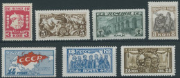 SOWJETUNION 328-34 , 1927, Oktoberrevolution, Falzrest, Prachtsatz - Sonstige & Ohne Zuordnung