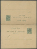 SPANIEN P 12 BRIEF, GANZSACHEN: 1879, 5/5 Cs. Graugrün, Frage- Und Antwortteil, Ungebraucht, Feinst - Sonstige & Ohne Zuordnung