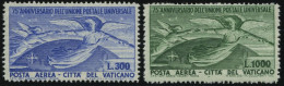 VATIKAN 161/2 , 1949, 75 Jahre Weltpostverein, Falzrest, Normale Zähnung, 2 Prachtwerte - Autres & Non Classés