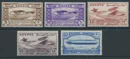 ÄGYPTEN 186-90 , 1933, Luftfahrtkongress, Postfrischer Prachtsatz - Unused Stamps