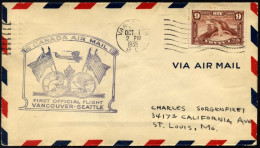 KANADA 277 BRIEF, 1.10.1935, Erstflug VANCOUVER-SEATTLE, Prachtbrief, Müller 277 - Airmail