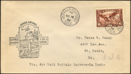 KANADA 196 BRIEF, 18.11.1936, Erstflug BUFFALO NARROWS-LA LOCHE (Teiletappe), Prachtbrief, Müller 286a - Airmail