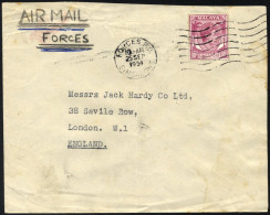 SINGAPUR 9 BRIEF, 1954, 10 C. König Georg VI Mit K1 FORCES P.O./Datum/SINGAPORE Auf Feldpostbrief Aus Dem Großen Hauptqu - Singapur (...-1959)