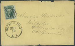 USA 10 BRIEF, Scott 35, 1861, 10 C. Grün Washington, Prachtstück Auf Brief (Öffnungsmängel) Mit Nebenstempel WHITNEY`S P - Sonstige & Ohne Zuordnung