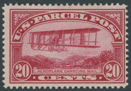 USA Pa 8 , Scott Q 8, 1912, 20 C. Doppeldecker Wright, Mehrere Falzreste, Pracht, $ 120 - Ungebraucht