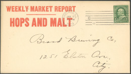USA 1903, Werbebrief Hopfen Und Malz - Wöchentlicher Markt-Report Mit Maschinenstempel, Pracht - Sonstige & Ohne Zuordnung