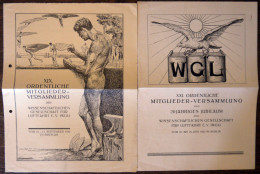 SONSTIGE MOTIVE 1930/32, Wissenschaftliche Gesellschaft Für Luftschifffahrt: 2 Verschiedene Dekorative Programme Für Mit - Non Classificati