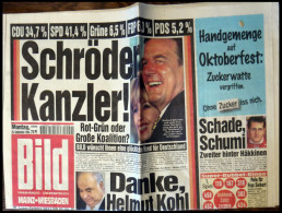 SONSTIGE MOTIVE 1990/95/98, 3 Verschiedene Zeitungen Mit Aufmacher Überschriften: Schröder Kanzler! Rot-Grün Oder Große  - Non Classés