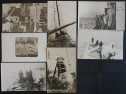 ALTE POSTKARTEN - SCHIFFE KAISERL. MARINE Marine Kriegsschiffe Im Winter - Bei Eis Und Scnee An Bord, 7 Verschiedene, Z. - Warships