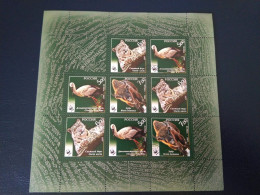 WWF Russia 2007 - Animals: Snow Leopard - Oriental Stork - European Bison - Complete Sheet 8 Stamps + Label - Used Stamps