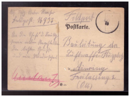 Dt- Reich (023170) Feldpostpostkarte Mit Tarnstempel Gelaufen An Bauleitung Flugplatz Freilassing Gel. 1939 - Feldpost 2e Guerre Mondiale