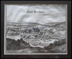 BRUNSHAUSEN/GANDERSHEIM, Gesamtansicht, Kupferstich Von Merian Um 1645 - Estampes & Gravures