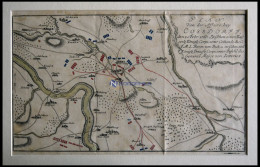COSSDORF, Schlacht Vom 20.2.1760 Mit Umgebung, Altkolorierter Kupferstich Von Ca. 1760 - Stampe & Incisioni