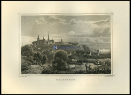 GLADBACH, Gesamtansicht Mit Hübscher Personenstaffage Im Vordergrund, Stahlstich Von Rohbock/Poppel Um 1850 - Prints & Engravings