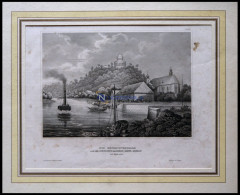 Bei KELHEIM: Die Befreiungshalle Und Die Mündung Des Donau-Main-Kanals, Gering Fleckig, Stahlstich Von B.I. Um 1840 - Prints & Engravings