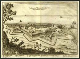 KIEL-FRIEDRICHSORT, Prospect Der Vestung Christian Pries An Der Ostsee, Kupferstich Von Merian Um 1645 - Prenten & Gravure