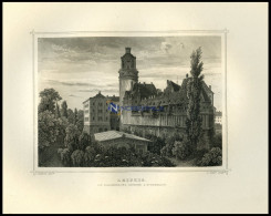 LEIPZIG: Die Pleissenburg (Kaserne Und Sternwarte), Stahlstich Von Rohbock/Oeder Um 1850 - Stiche & Gravuren
