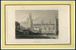 LÜBECK, Teilansicht, Stahlstich Von Milde/Payne Um 1840 - Stiche & Gravuren