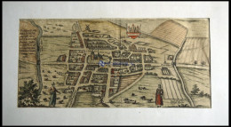 MELDORF, Altkolorierter Kupferstich Von Braun-Hogenberg 1580 - Estampas & Grabados