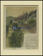 MÜHLHEIM, Teilansicht, Kolorierter Holzstich Um 1880 - Prints & Engravings